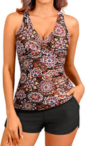 Women Tankini Swimsuits with Shorts - Tummy Control Two Piece Set Sets