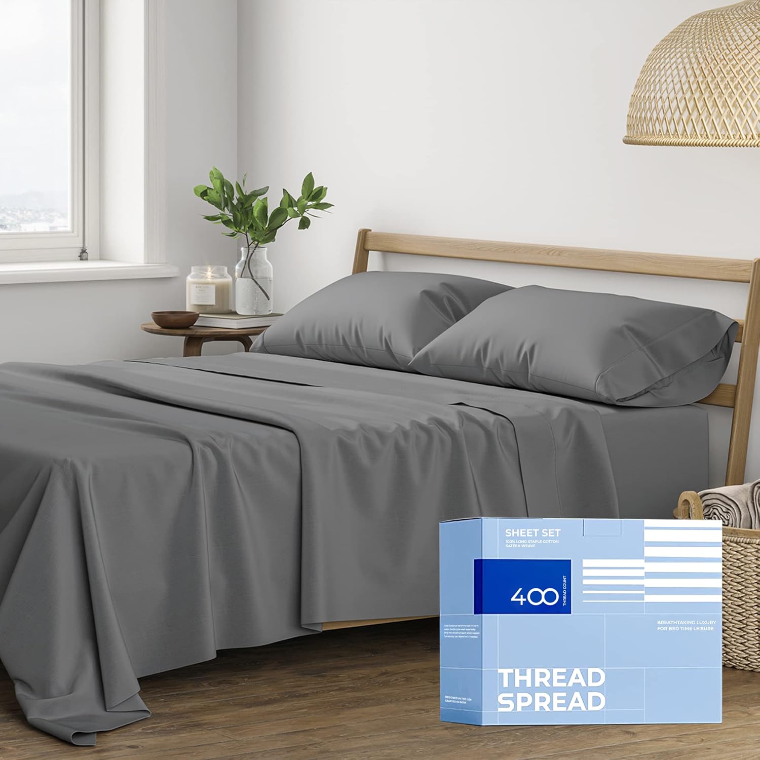 100% Cotton Full Size Bed Sheet Set - Soft Cooling Luxury Sheets