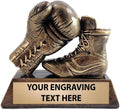 Boxing Shoe and Glove Sculpture Trophy 5.5 in - Custom Engraving