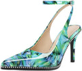 Slingback Heels Ankle Strap Pointed Toe Stilettos 3.5in - Dress Pumps