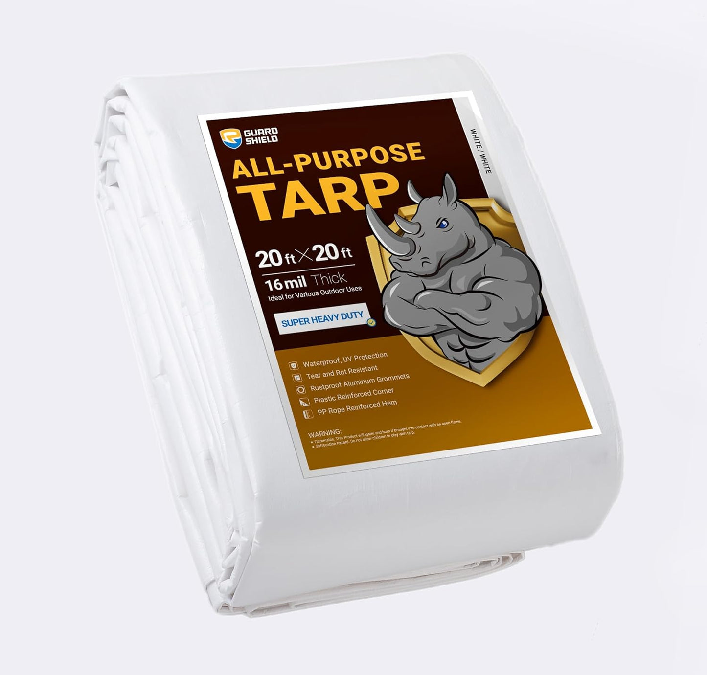 GUARD SHIELD Super Heavy Duty White Tarp Cover for All Needs