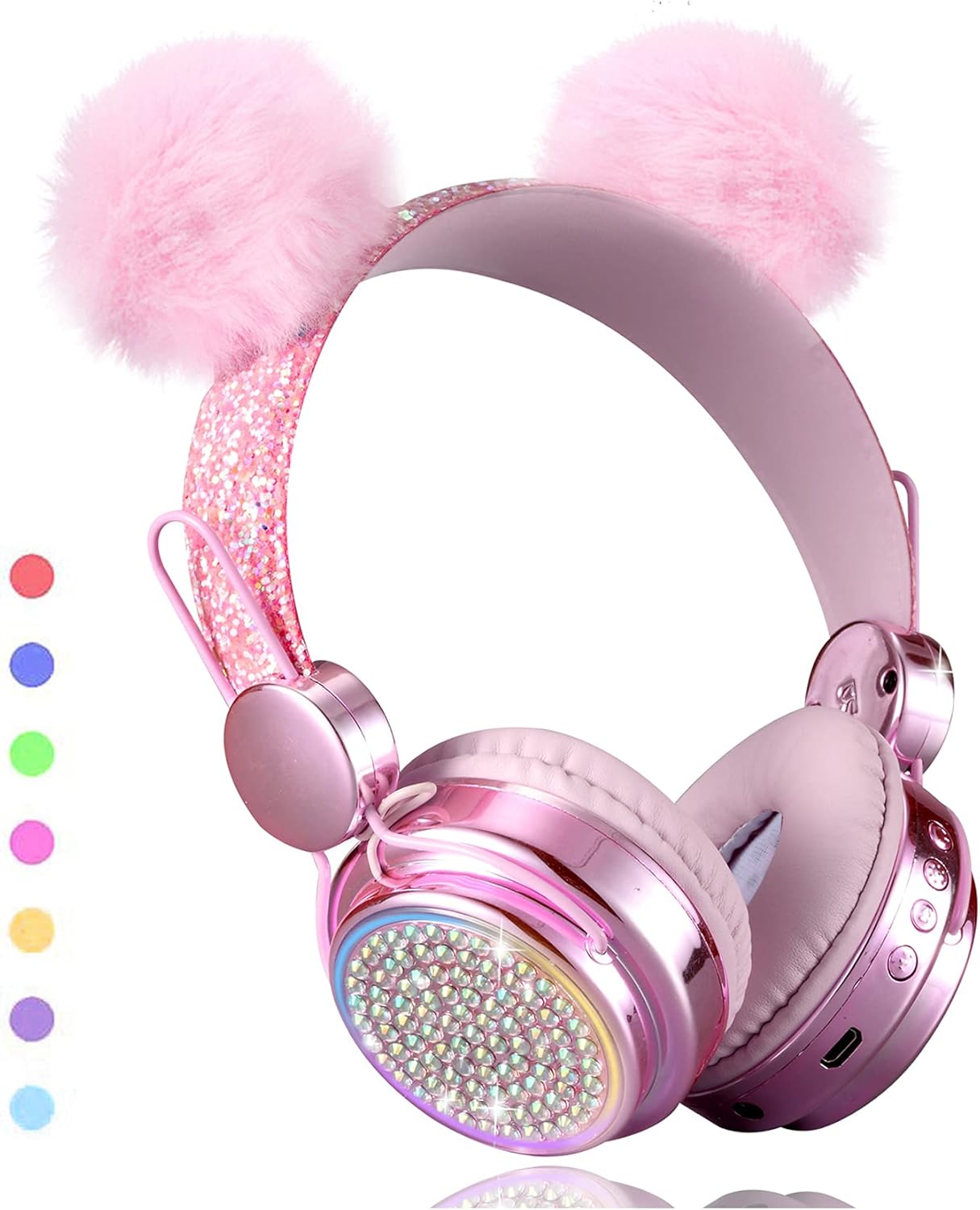 KORABA Pink Bluetooth Headphones 10H Playtime