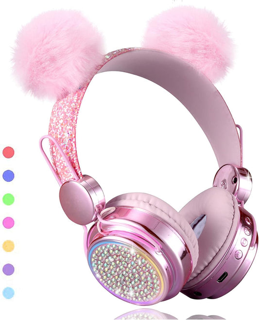 KORABA Pink Bluetooth Headphones 10H Playtime