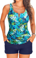 Women's Tankini Two Piece with Shorts - Tummy Control Swim Set