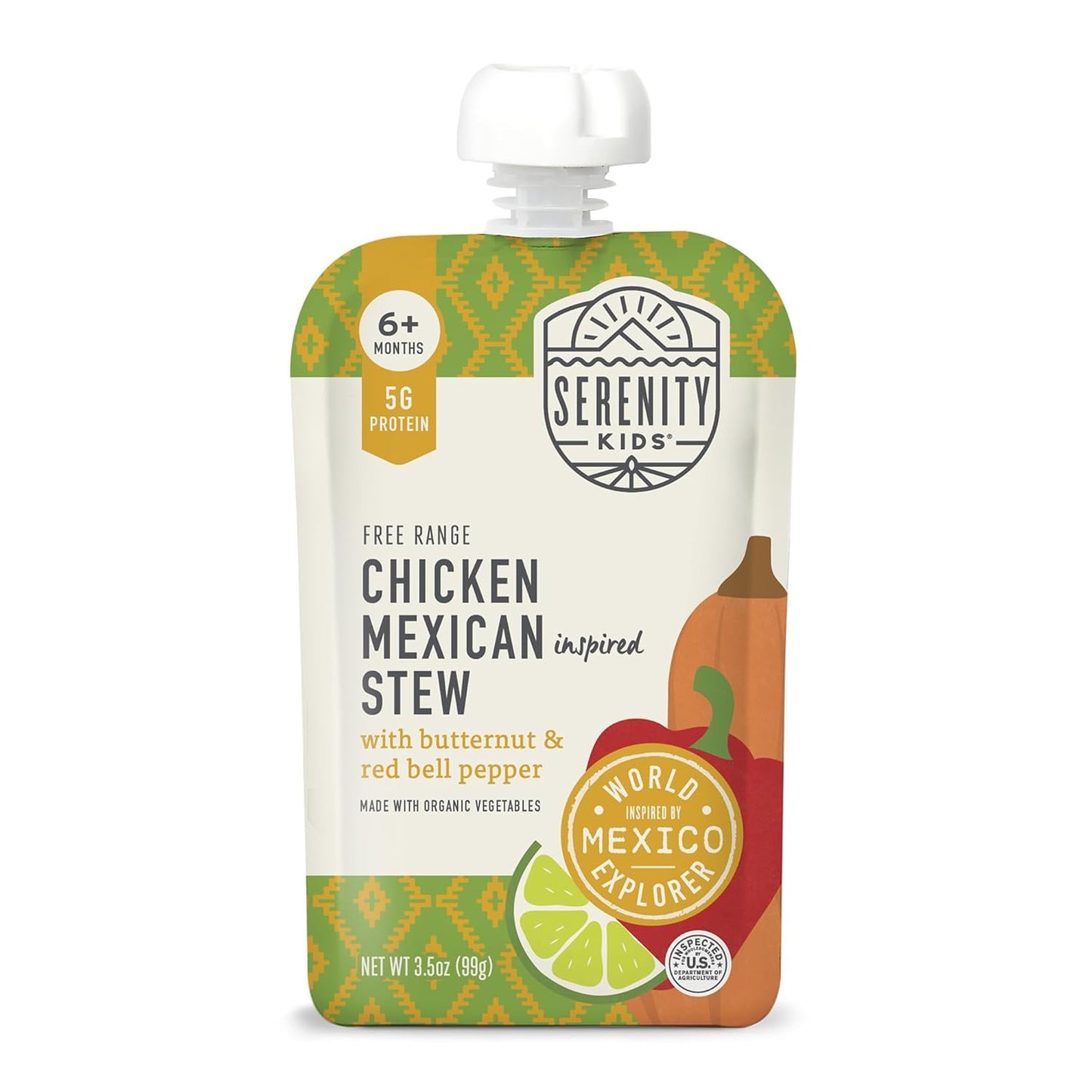 Serenity Kids Chicken Mexican Stew Baby Food Pouches - 12 Pack