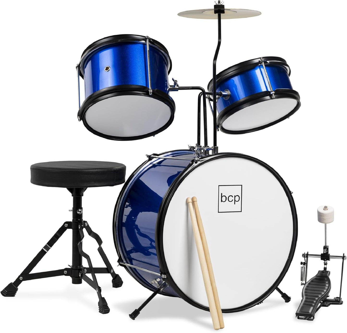 Best Choice Products 3-Piece Beginner Drum Set for Kids Juniors
