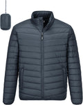Outdoor Ventures Men's Lightweight Packable Puffer Jacket - Warm hem