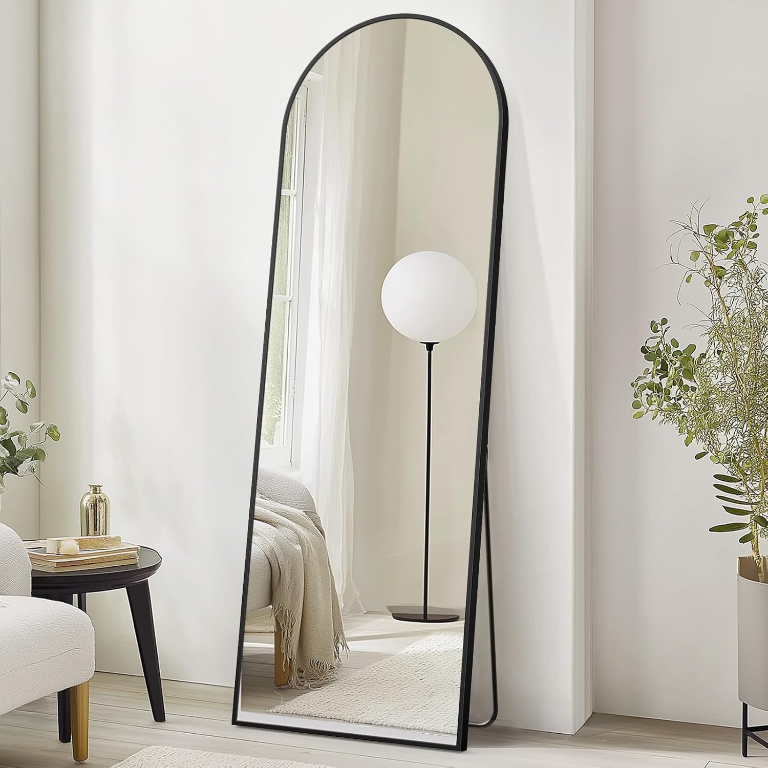 DUMOS Arched Full Length Mirror with Stand for Modern Decor