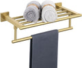 Alise Towel Rack Brushed Gold 16-In Towel Bar and Shelf - Durable Wall