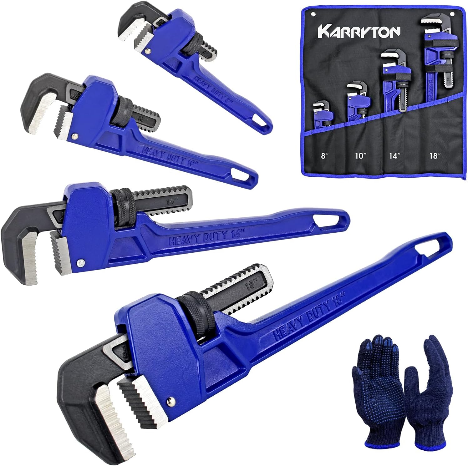Pipe Wrench Set for Plumbing, Auto Repair, and Construction