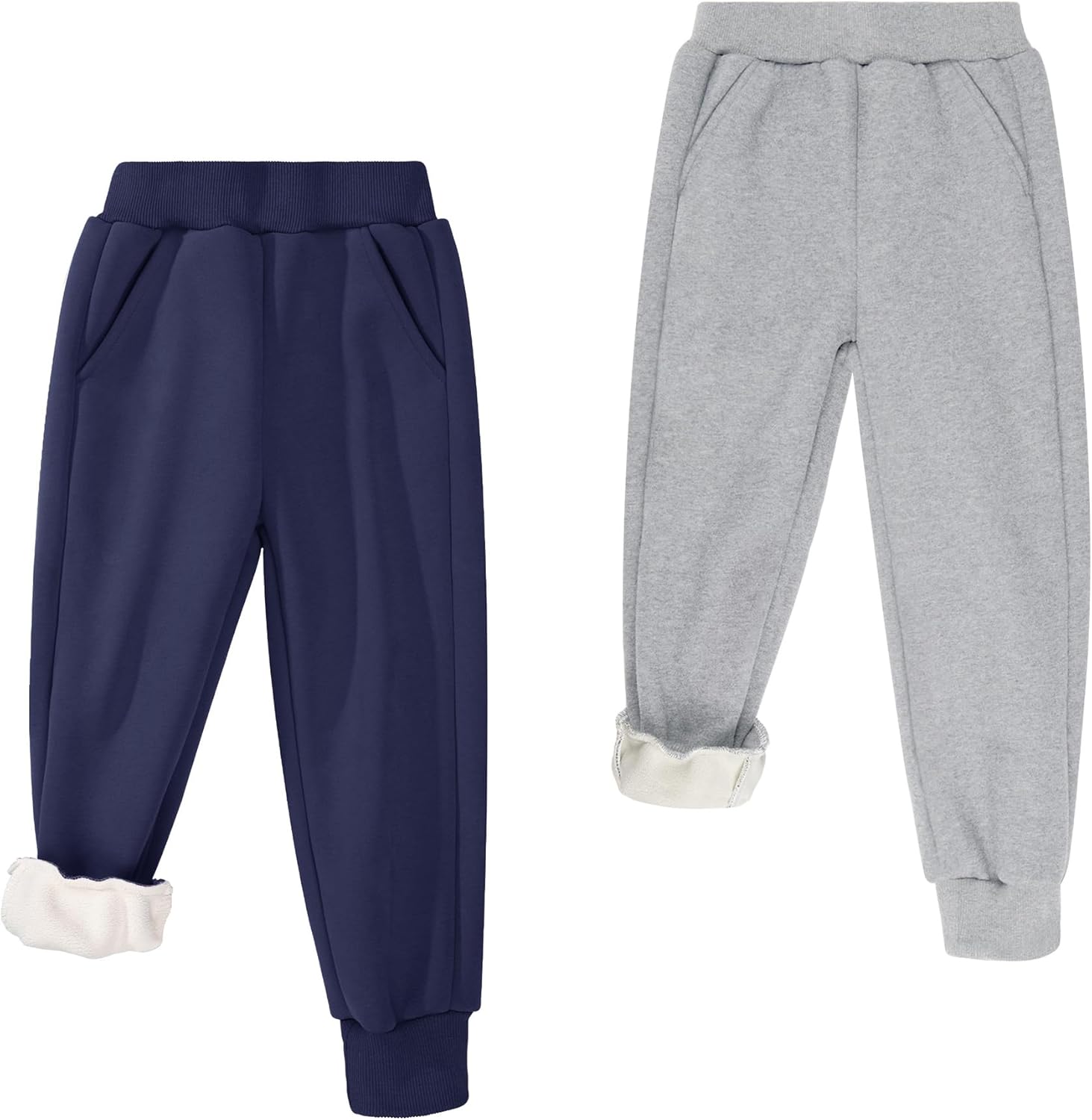 BIG ELEPHANT Boys Girls Fleece Lined Sweatpants for Winter Fun