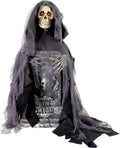 Haunted Hill Farm 3-Ft Rising Reaper with Tombstone - Touch Activated