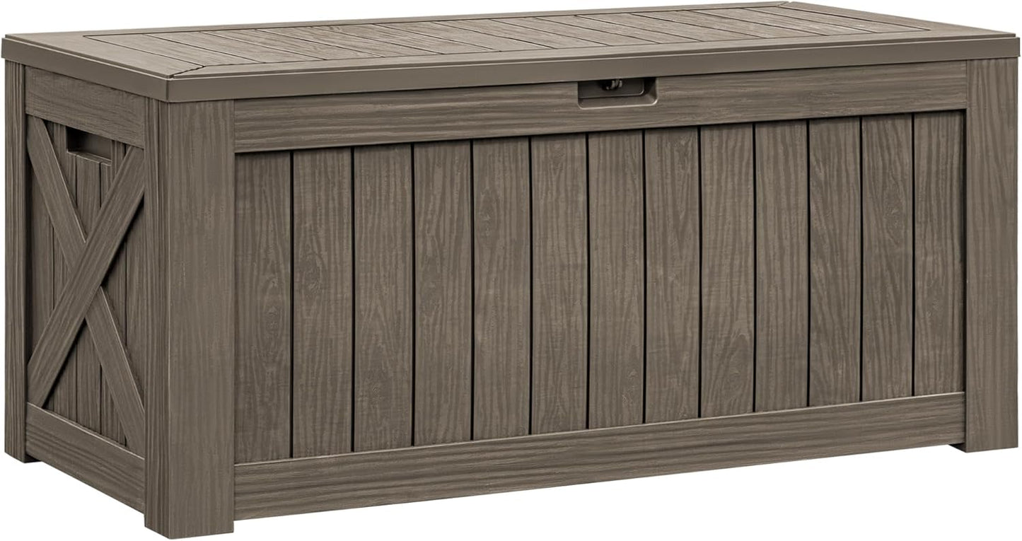 Flamaker Resin Deck Box 120 Gallon Waterproof Storage Solution