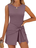 Women Summer Sleeveless Bodycon Tie Waist Romper Dress Review