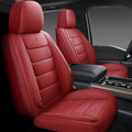 Full Coverage Faux Leather Car Seat Covers Full Set - Wine Red