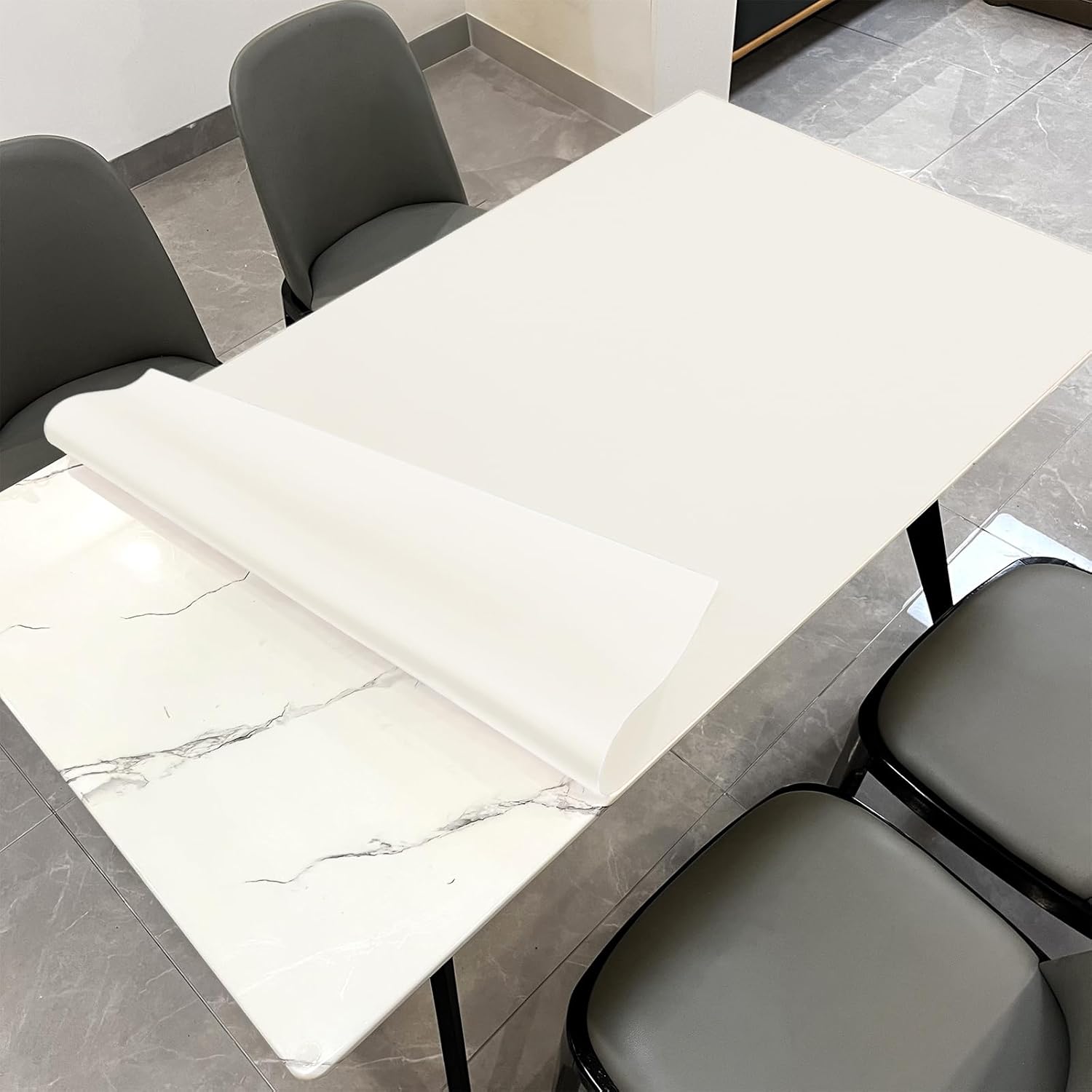 Leather Table Cover Protector for Dining Room, 42x60 Inch