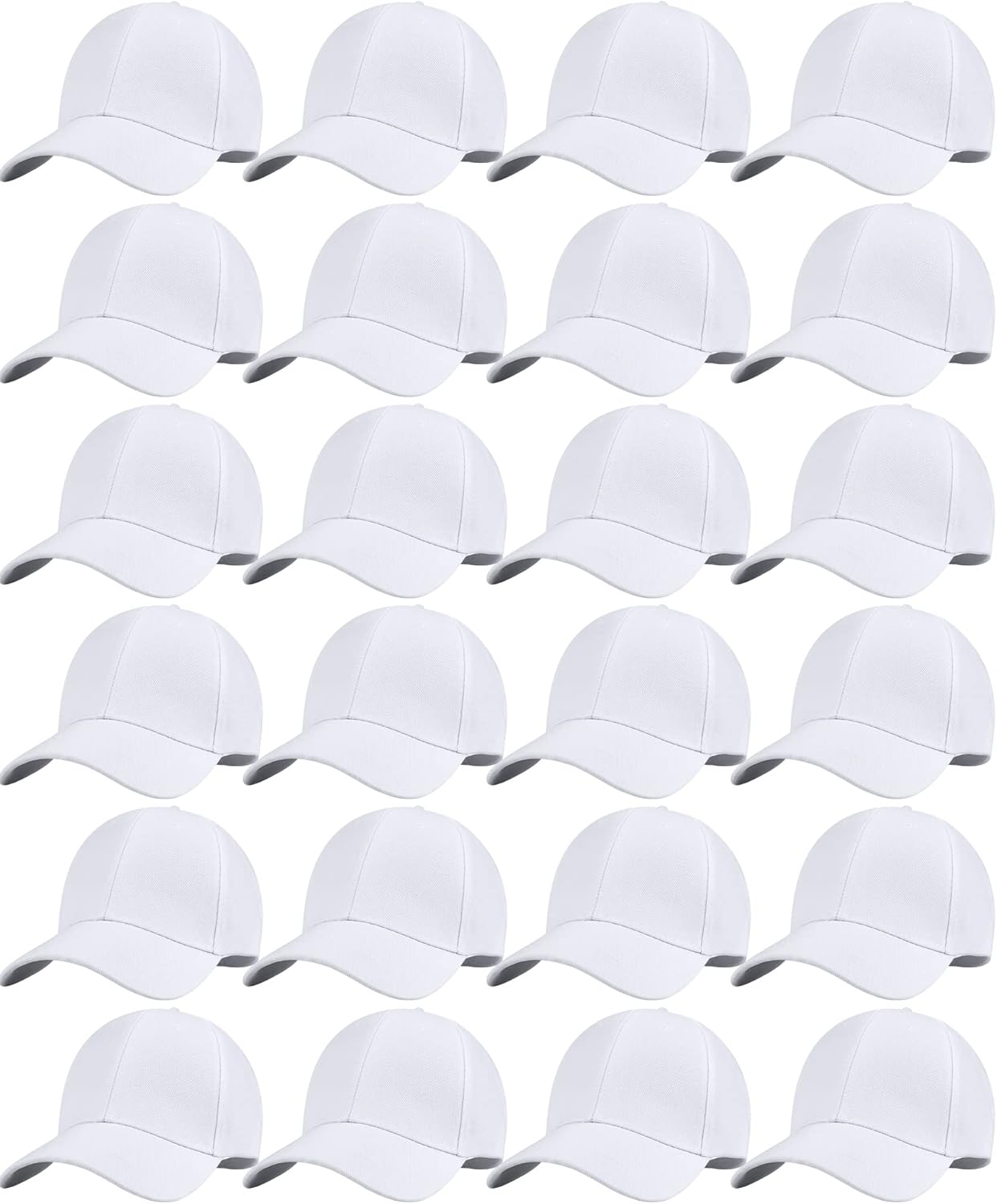 24 Pcs Blank Baseball Cap Adjustable Back Strap for All