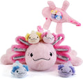 Pink Axolotl Plush Set 5-Piece Family - Mommy with 4 Babies
