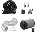 4 Inch 195 CFM Inline Fan Vent Blower with Carbon Filter - Quiet