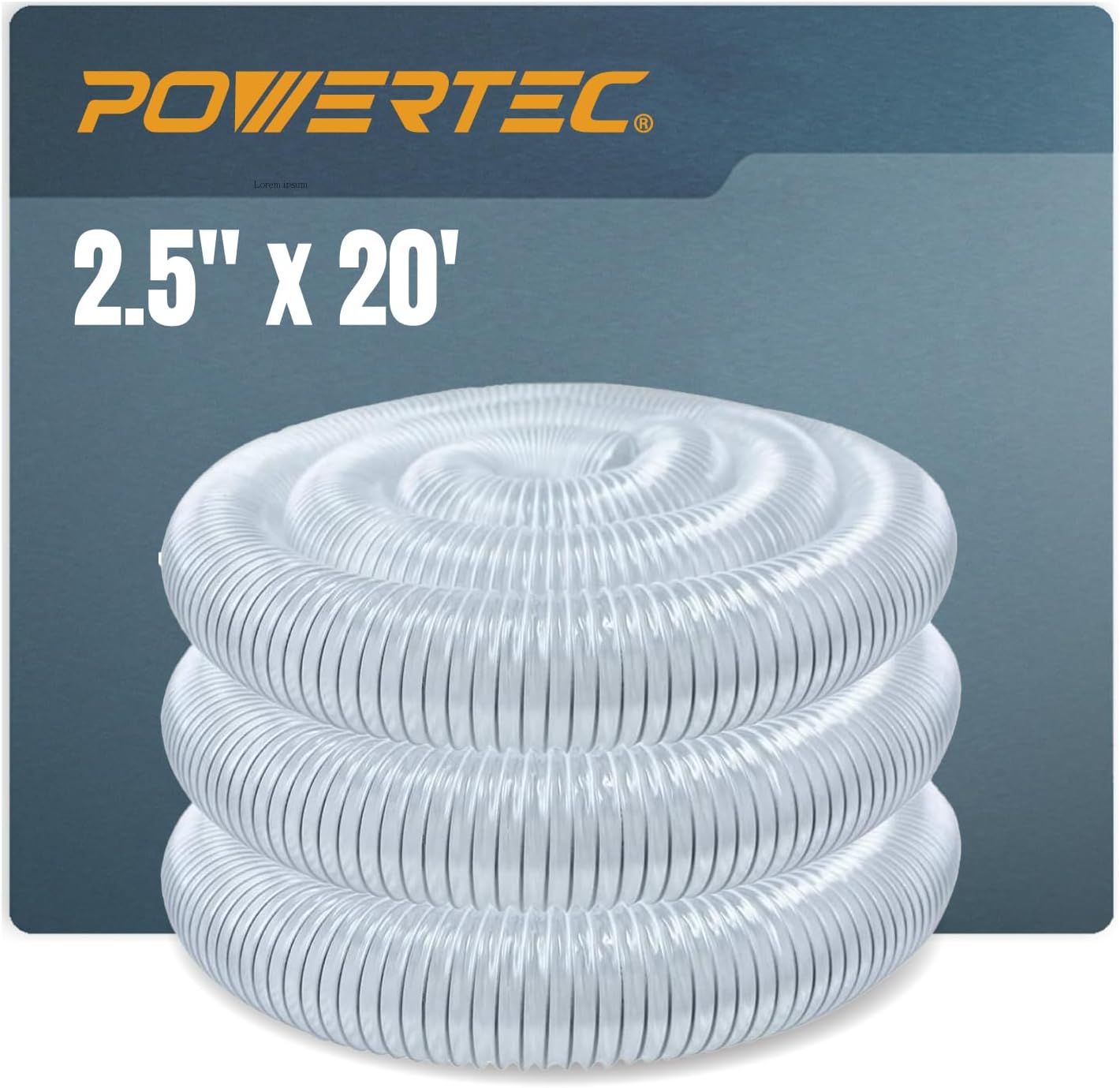 POWERTEC 2-1/2 Inch x 20 Feet Dust Collection Hose for Woodworking