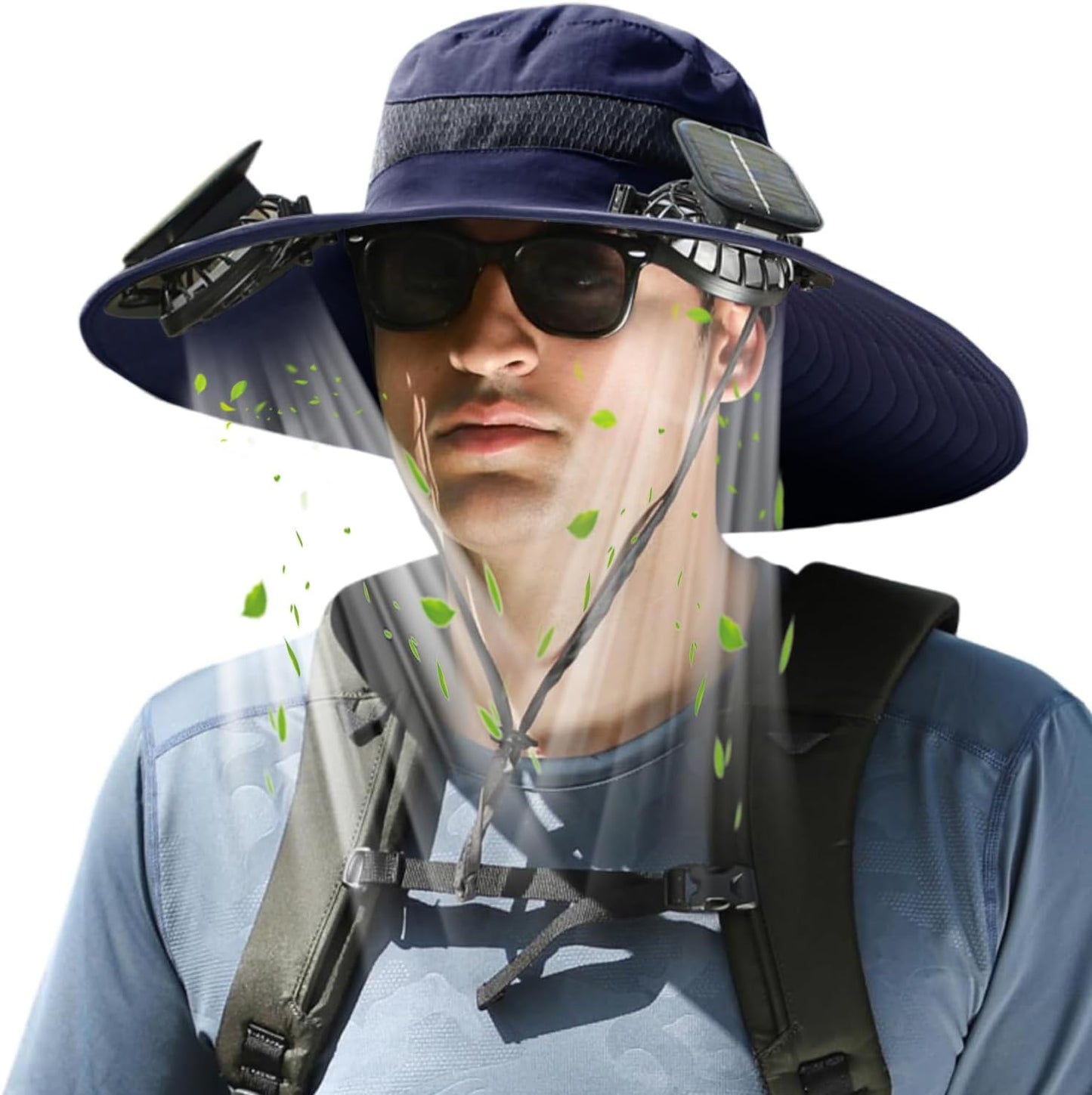 Solar Panel Powered Fan Hat for Outdoor Fishing and Cooling