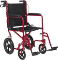 Ultra Lightweight Red Transport Chair for Seniors