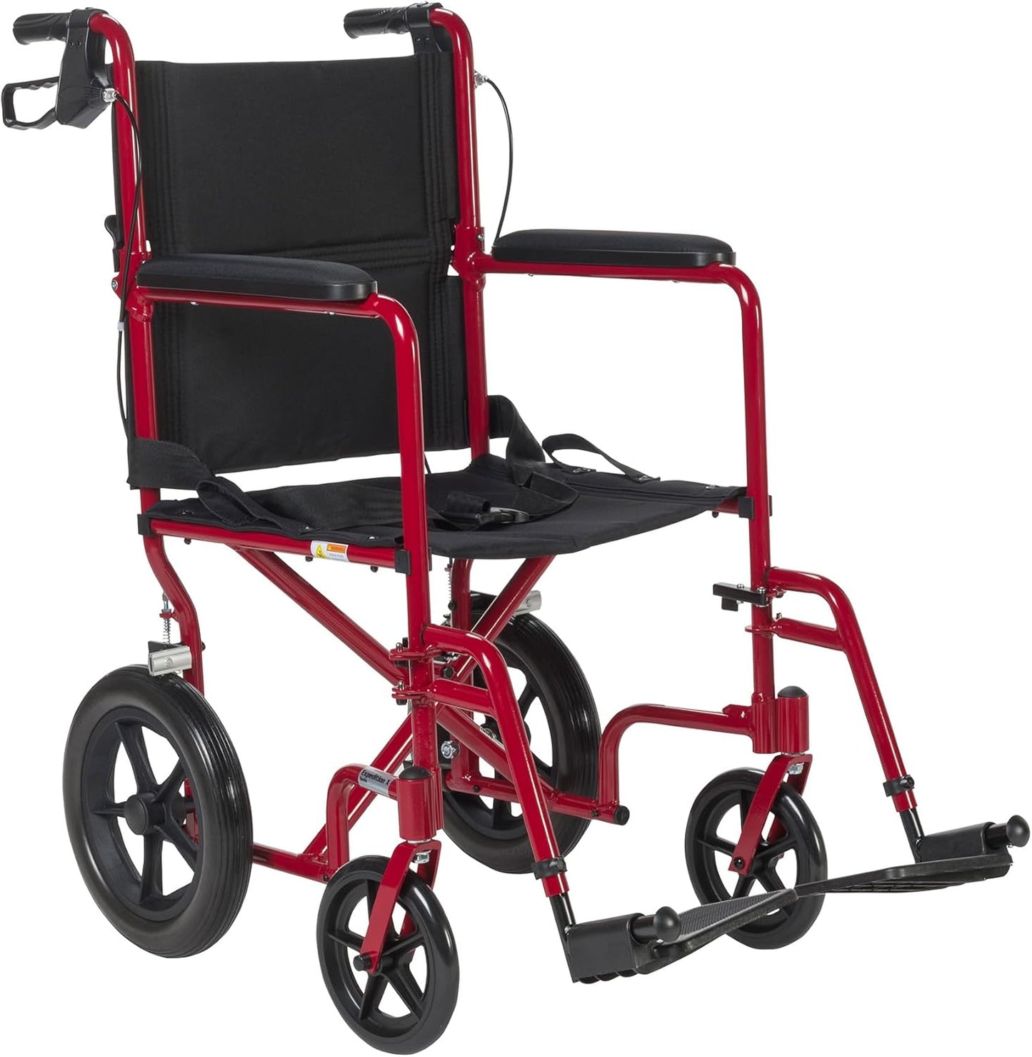 Ultra Lightweight Red Transport Chair for Seniors