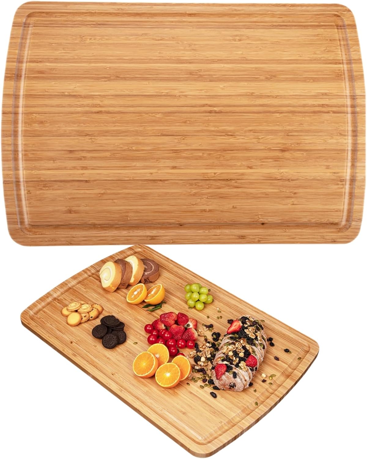 30 Extra Large Bamboo Cutting Board for Kitchen and Cooking