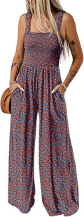 Dokotoo Women's Sleeveless Printed Wide Leg Jumpsuit - Loose Fit