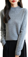 Women's Seamless Mock Neck Sweater in 100% Merino Wool