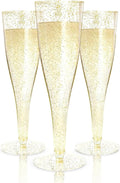 Elegant Gold Plastic Champagne Flutes for Any Occasion - 100 Count
