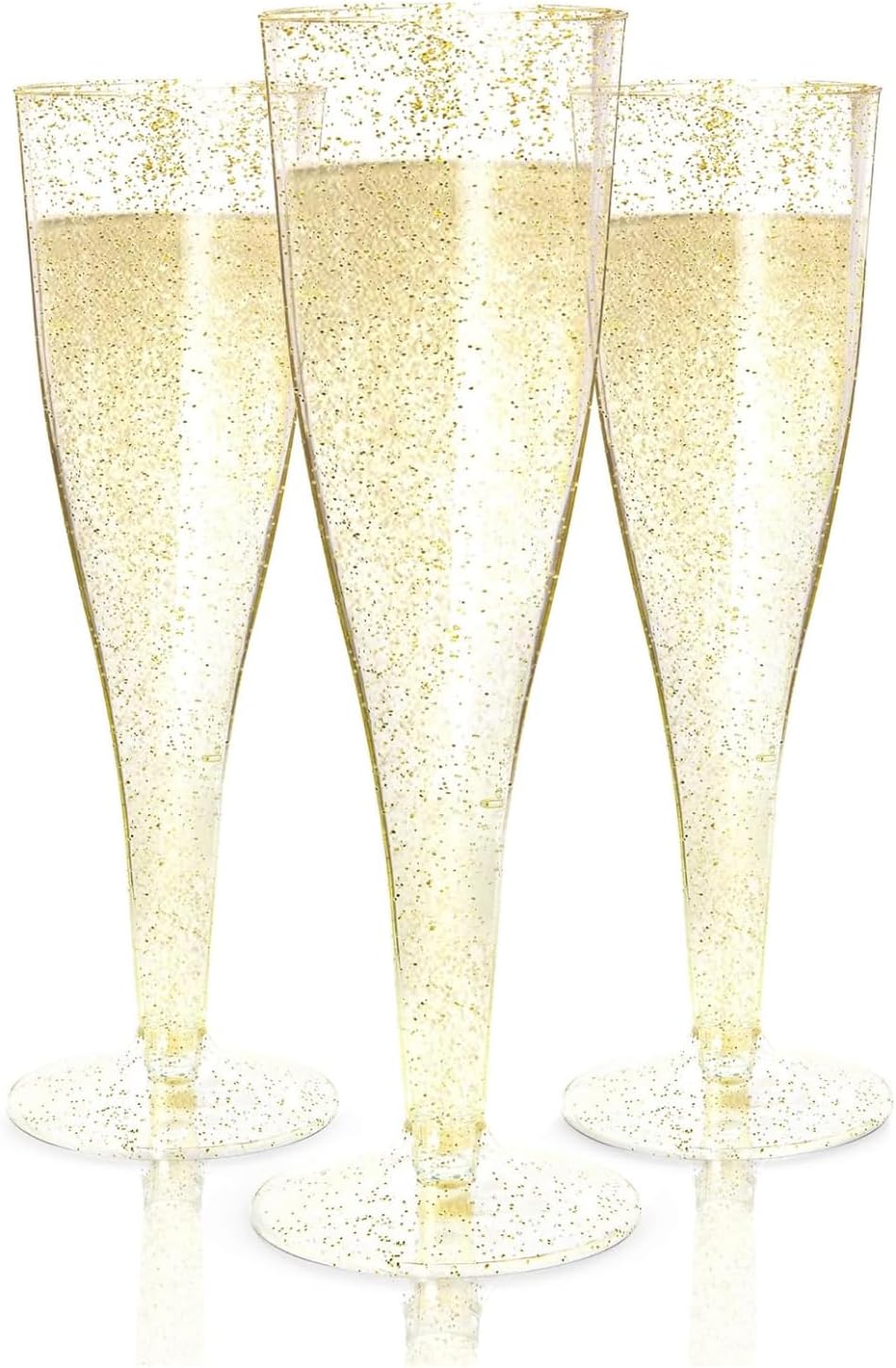 Elegant Gold Plastic Champagne Flutes for Any Occasion - 100 Count