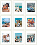 11x14 Picture Frames Set of 9 with White Mats - Shatter Resistant