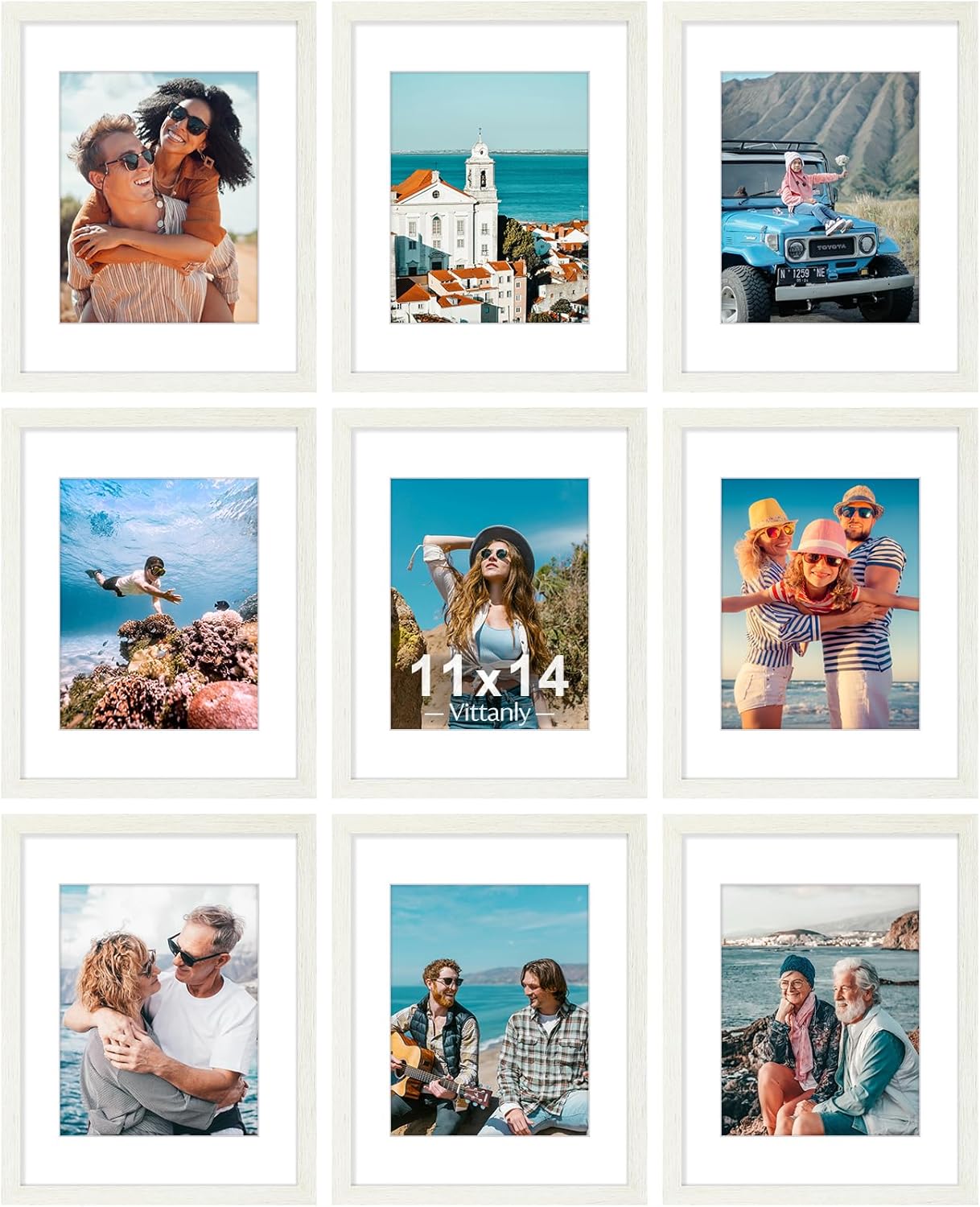 Vittanly 11x14 Picture Frames Set of 9 for Stunning Displays