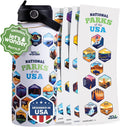 LET'S WANDER National Parks Water Bottle with 63 Stickers