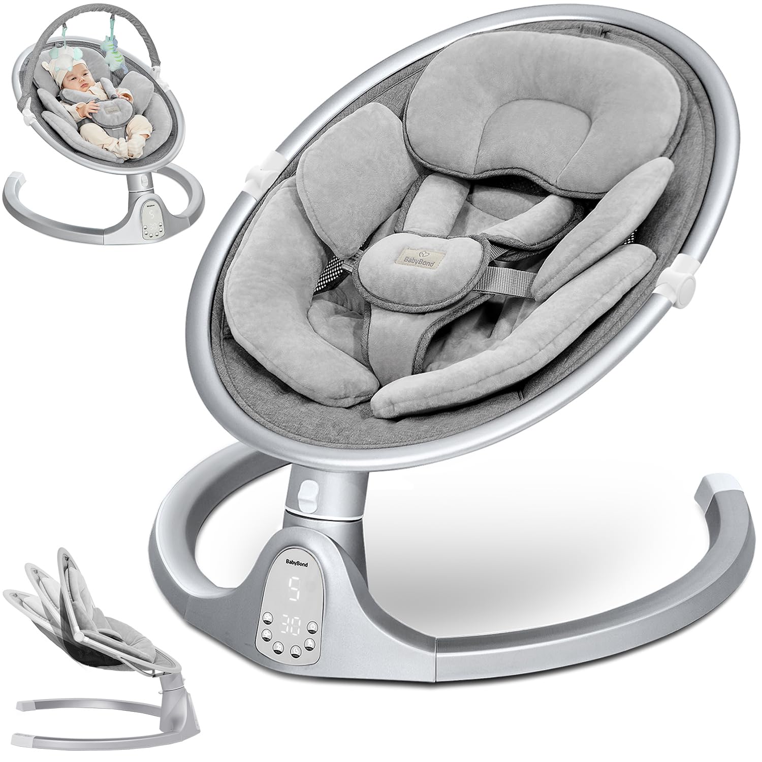 Portable Bluetooth Baby Swing - 5 Motion Sways