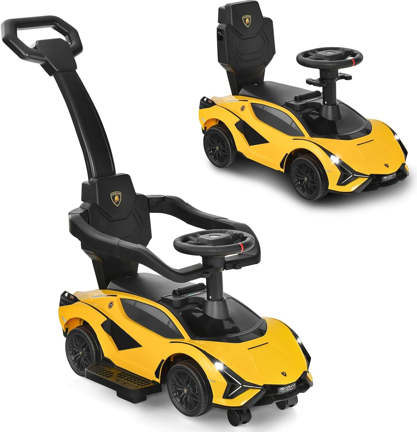 INFANS 3 in 1 Ride on Push Car for Kids with Parent Control