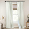 Cream Beige Blackout Curtains 96 in 2 Panel Set - Pinch Pleat Room
