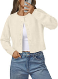 Womens Cropped Cardigan Sweater - Lightweight Cotton Knit Comfort