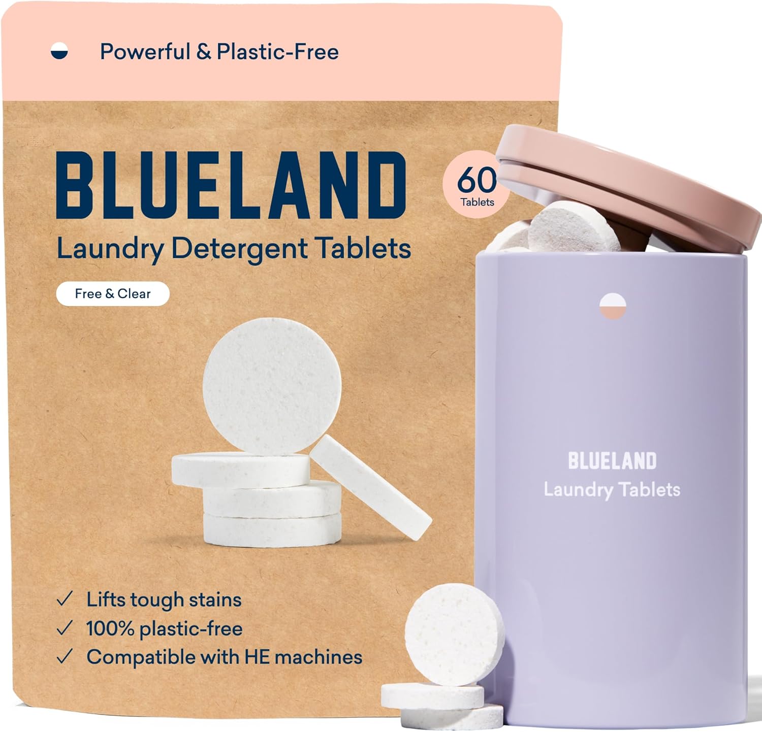 BLUELAND 60 Count Eco-Friendly Laundry Pods - Gentle & Non-Toxic