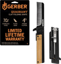 Gerber Quadrant Clip Folding Knife with Bamboo Handle - Compact EDC