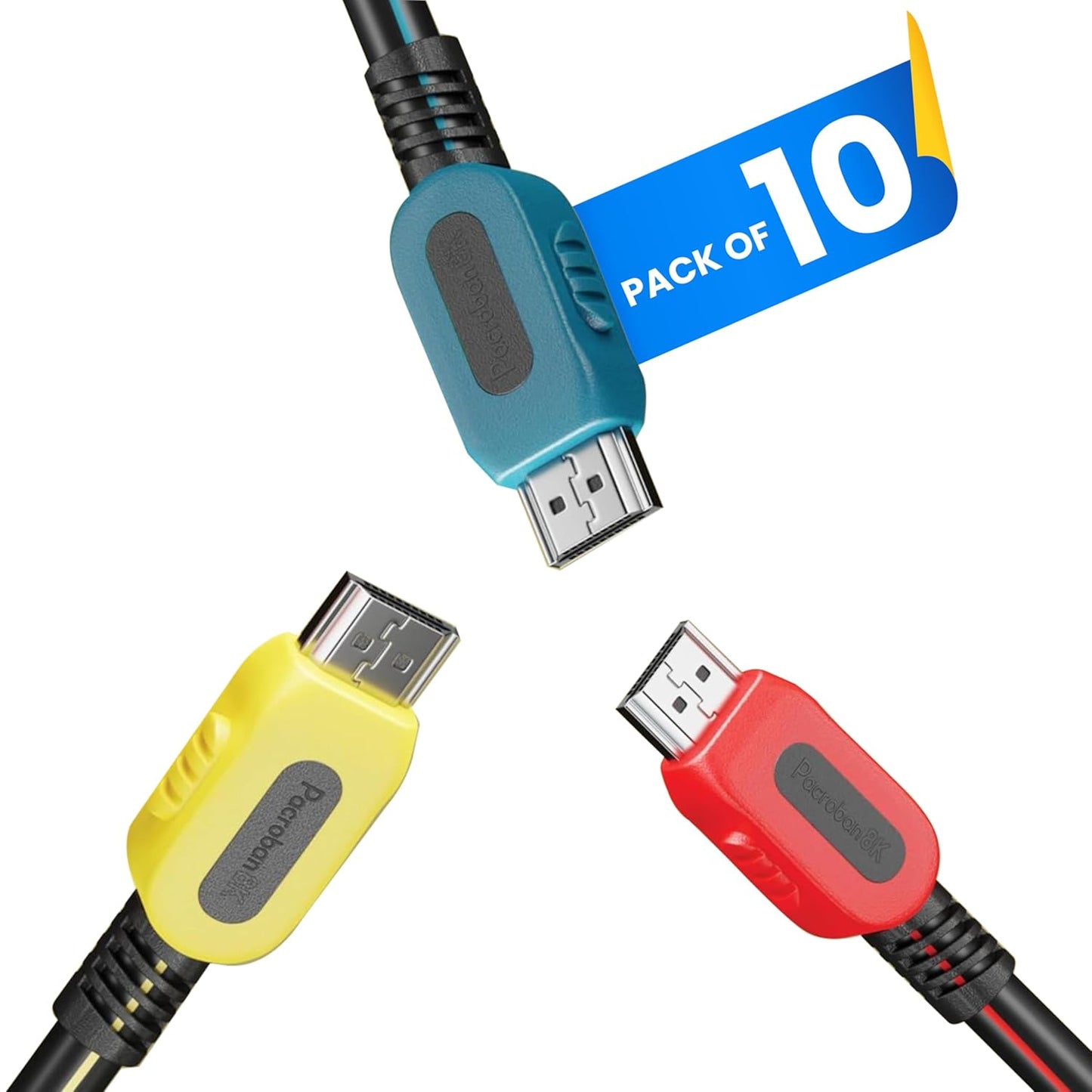 Pacroban HDMI Cable 6 Feet 10 Pack for 8K and 4K Streaming