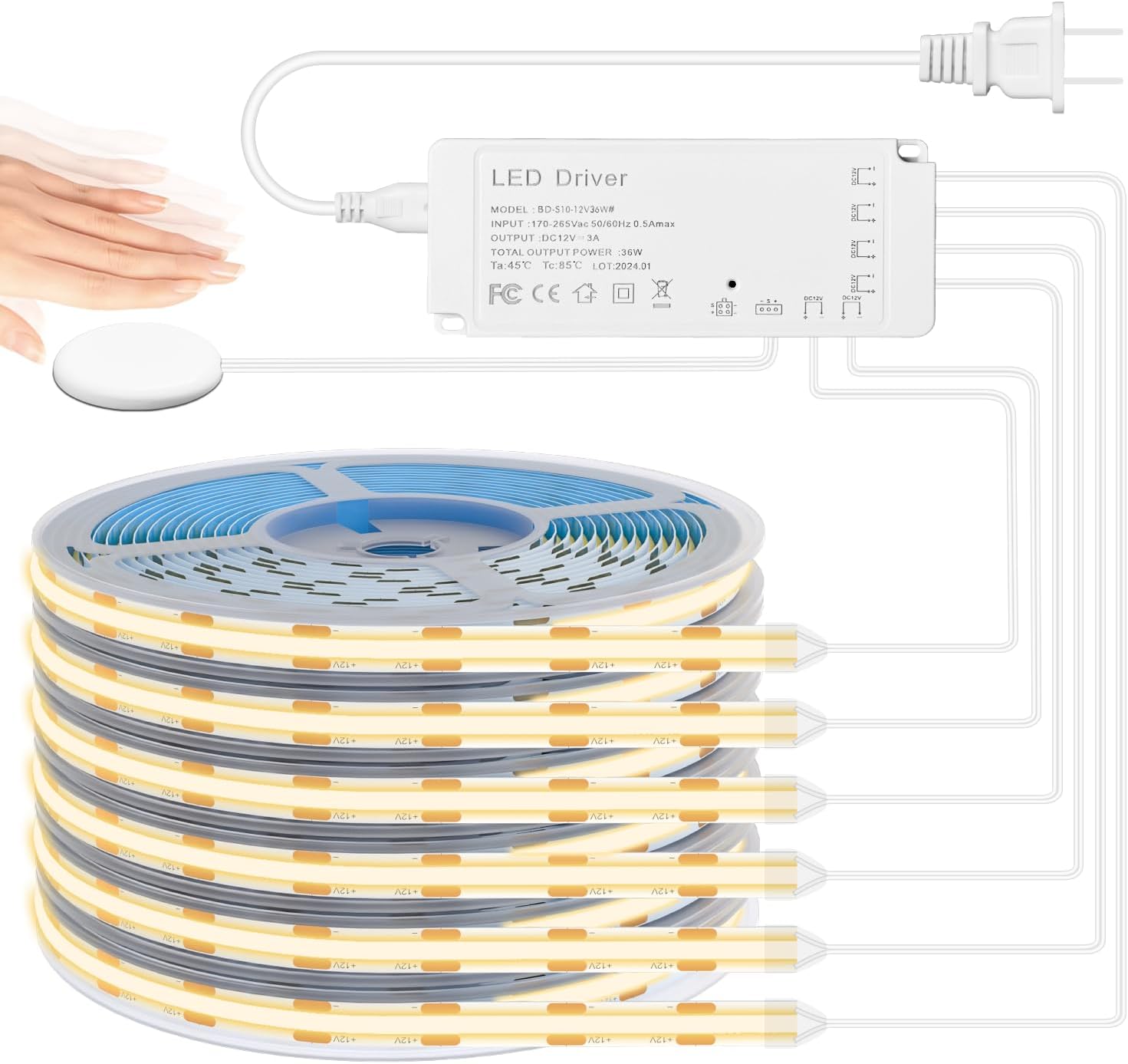 Lichaser 6.56ft COB LED Strip Light for Wood Slat Lighting