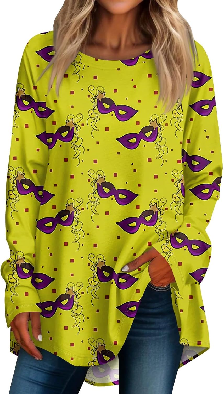 Mardi Gras Mask Print Sweatshirt - Festive Charm!