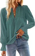 Boho Tops for Women V Neck Blouses Flowy Swiss Dot - Dressy Casual in