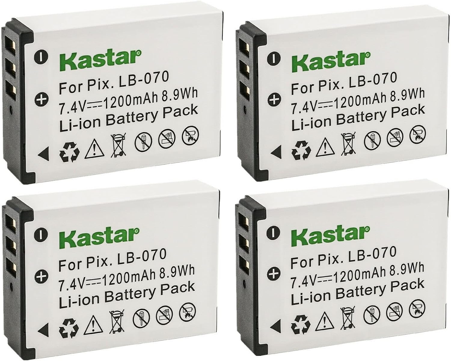 Kastar LB-070 Battery 4-Pack Replacement for Kodak Cameras