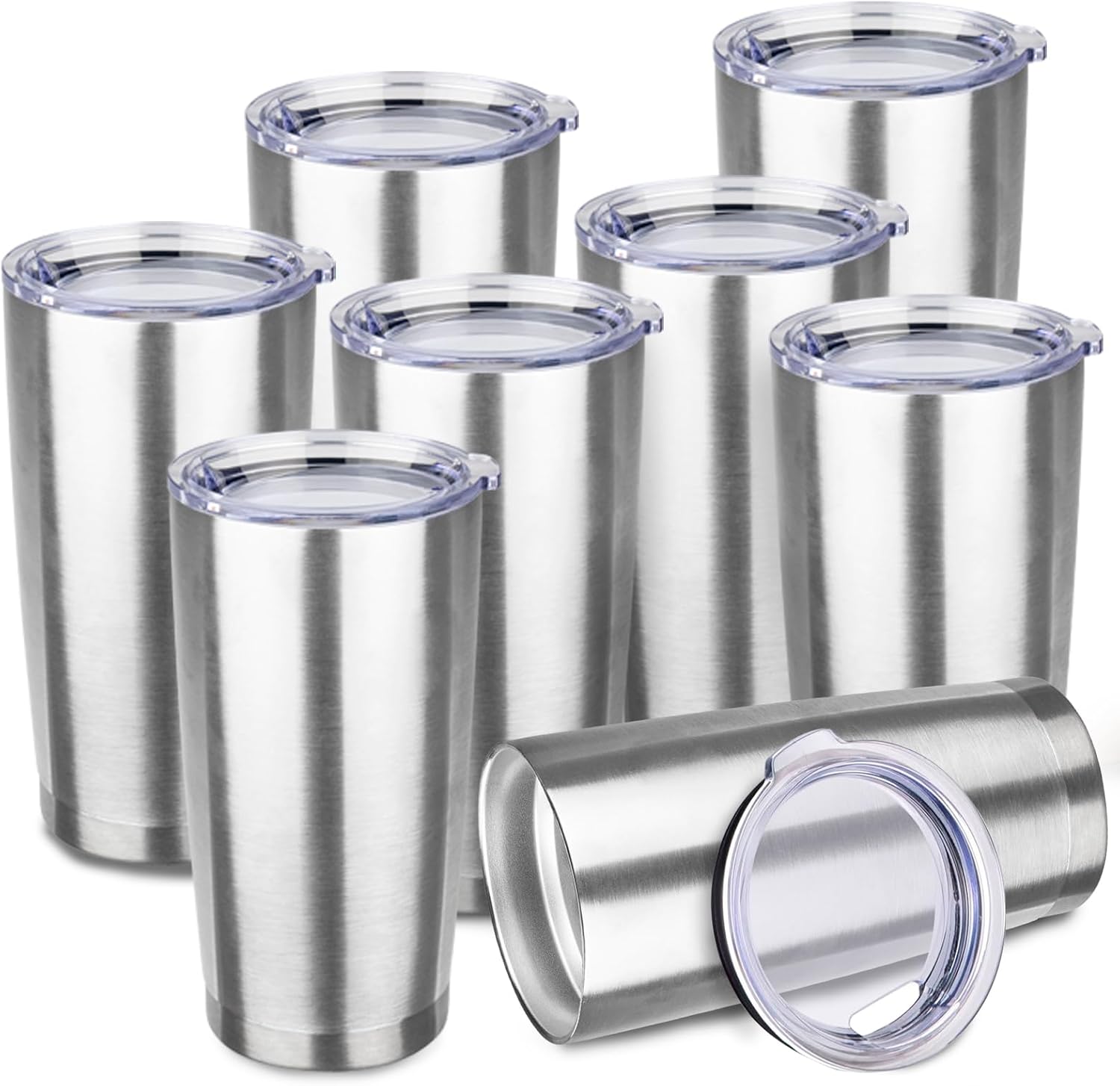 20oz Insulated Tumbler Bulk for Hot and Cold Drinks - Silver