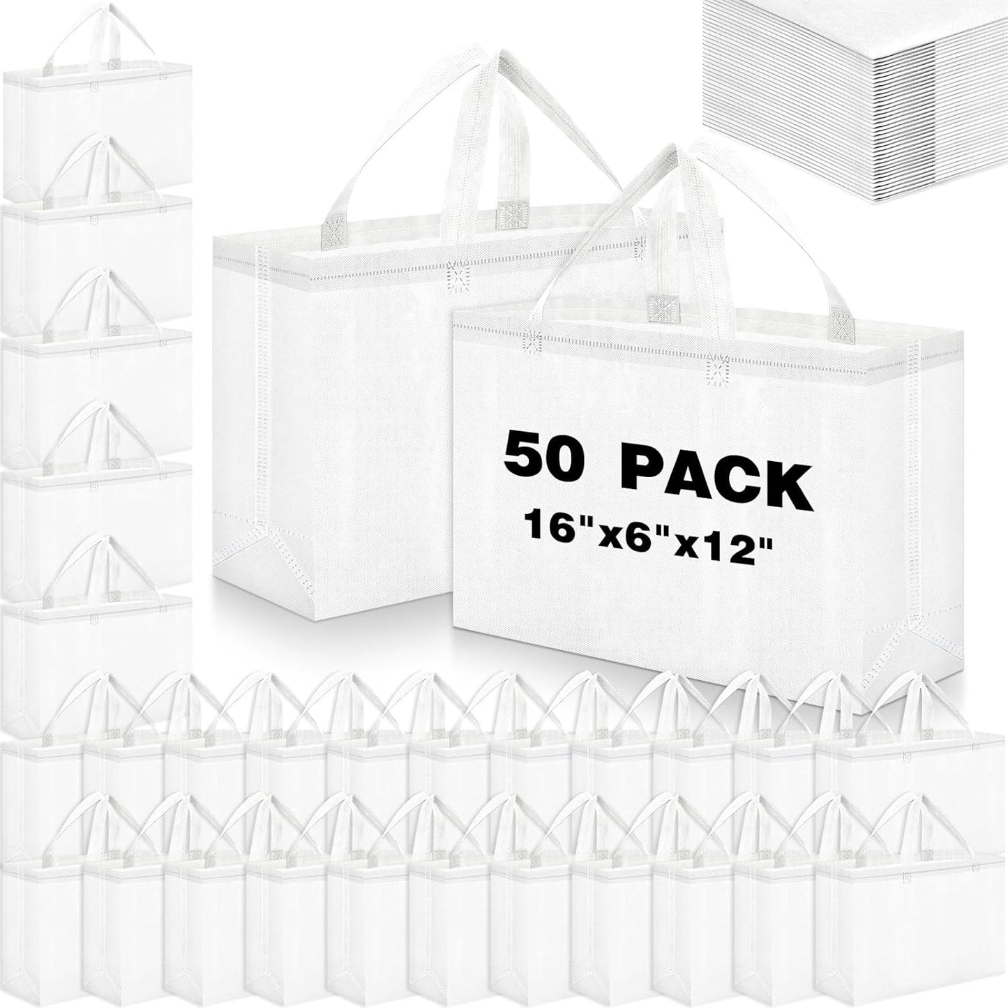 Windyun Reusable Grocery Bags Large Non Woven Shopping Bags