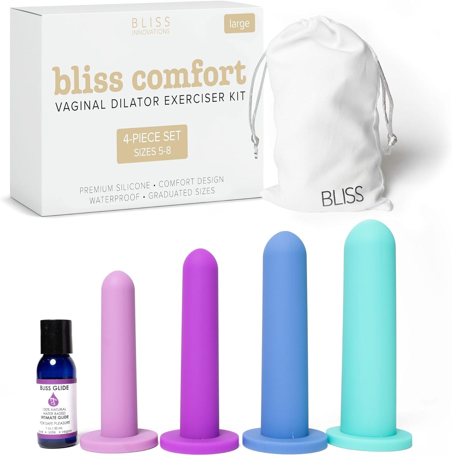Bliss Comfort 4-Dilator Kit - Premium Soft Silicone Set