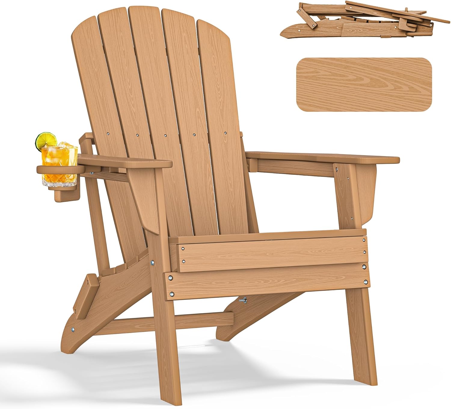 Nevilywood Folding Adirondack Chair - Ergonomic Comfort & Style